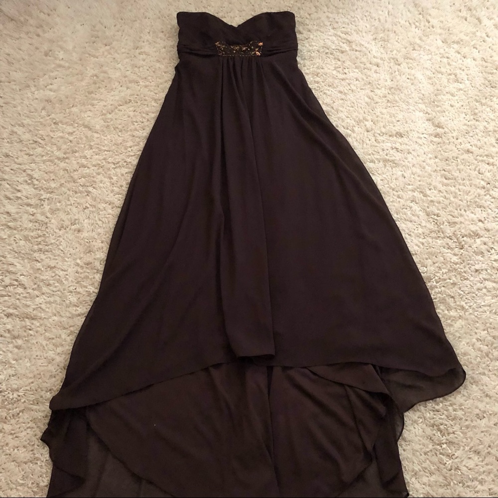 David’s Bridal Chiffon Overlay Hi Lo Formal Dress - Picture 7 of 13